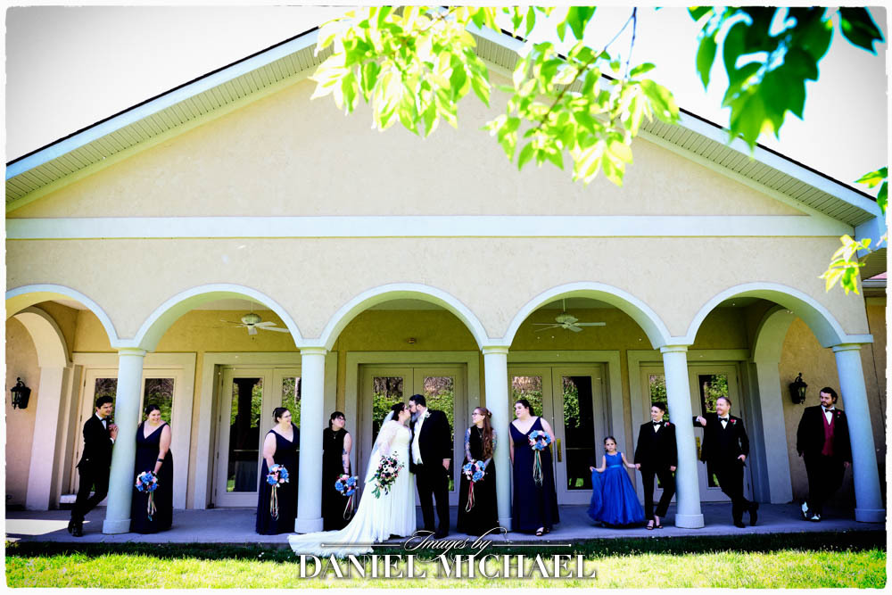 Wedding party on porch